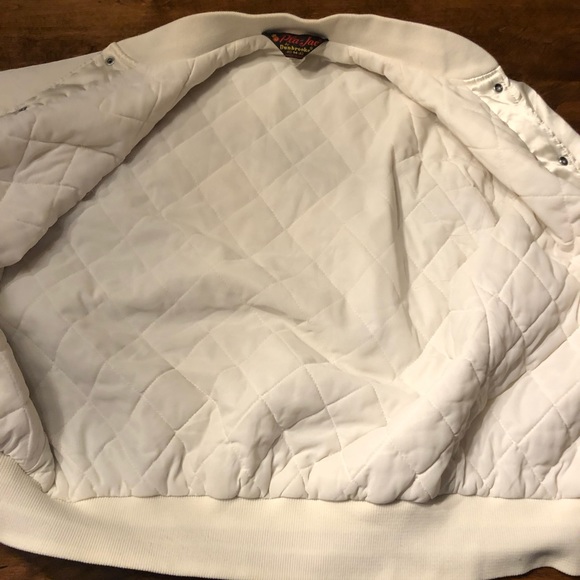 Vintage 80’s Trucker White Satin Jacket - Picture 4 of 6